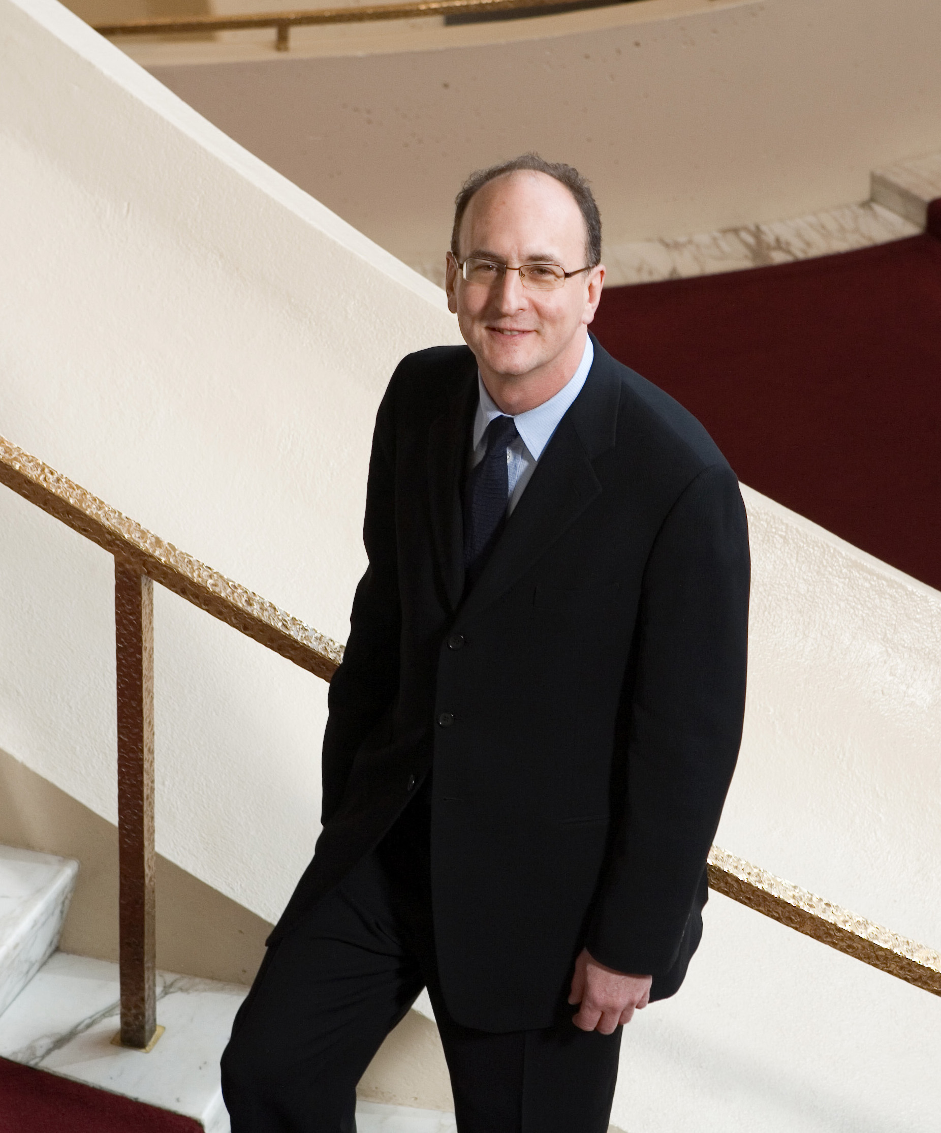 Peter Gelb, General Manager of The Metropolitan Opera, on the opera house's grand staircase. Photo: Dario Acosta/Metropolitan Opera